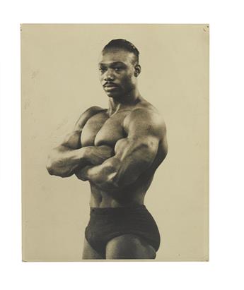 (BODY-BUILDING.) MELVIN WELLS. Silver print photograph, 10 x 7-1/2 inches * Strength and Health Magazine, featuring Melvin Wells.